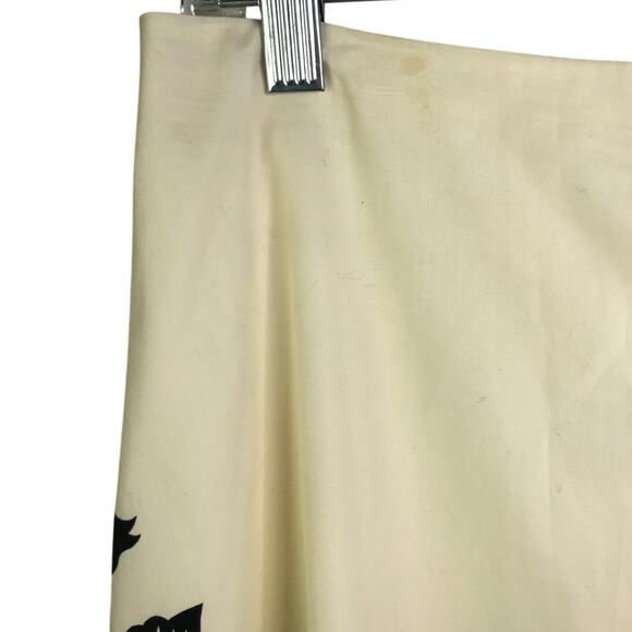 J. McLaughlin A-Line Skirt Womens Sz 8 Cream Black Floral Fully Lined Side Zip - Picture 5 of 6